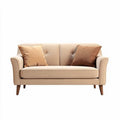 Sofa met gekleurde kussens van stof 180 x 85 x 75cm beige en bruin