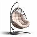 Hangstoel met kussen van katoen en staal 80 x 80 x 120cm beige